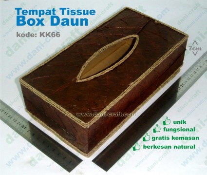 souvenir tempat tissue box daun