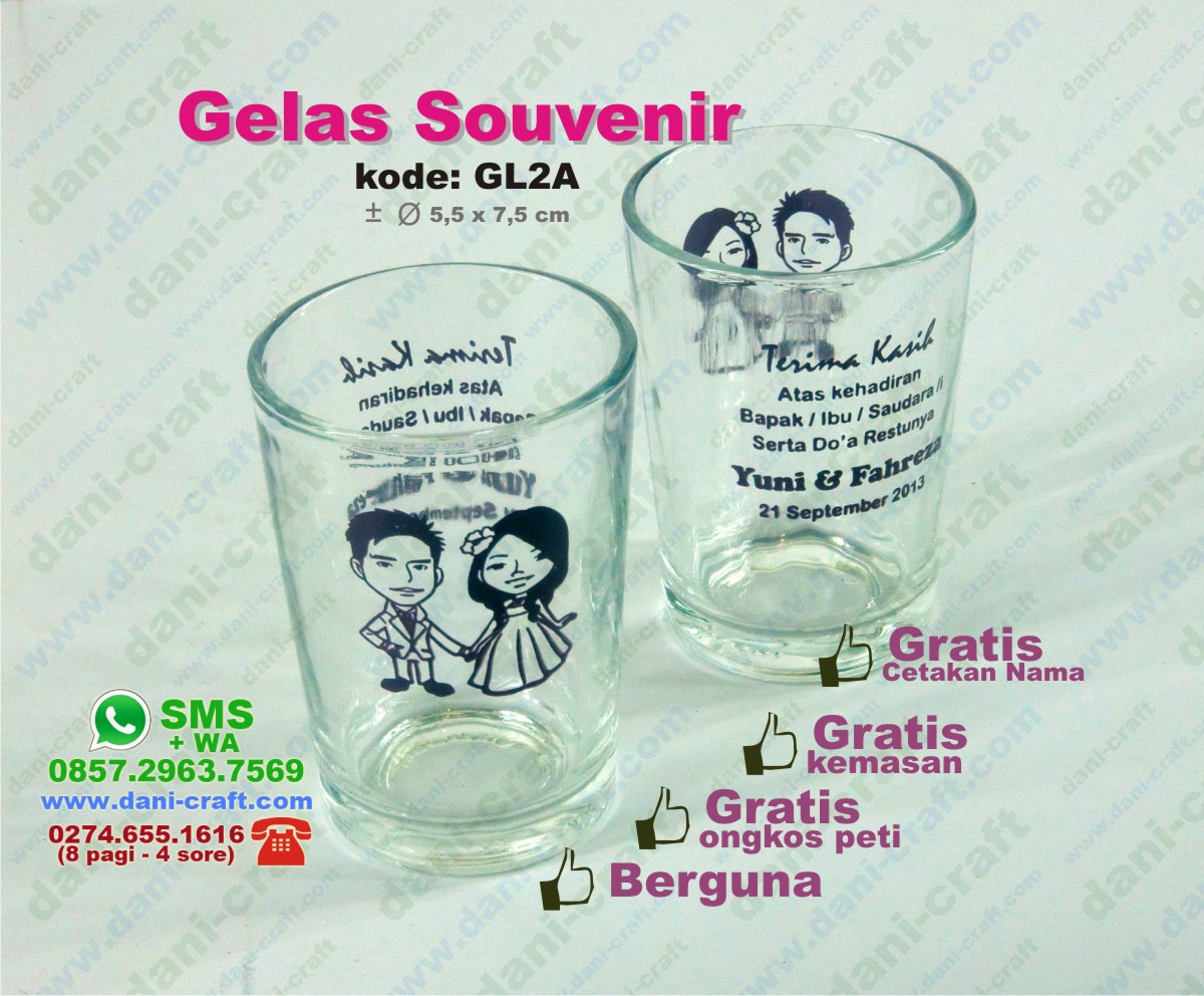 souvenir gelas pernikahan