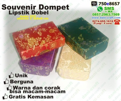 dompet lipstik dobel souvenir