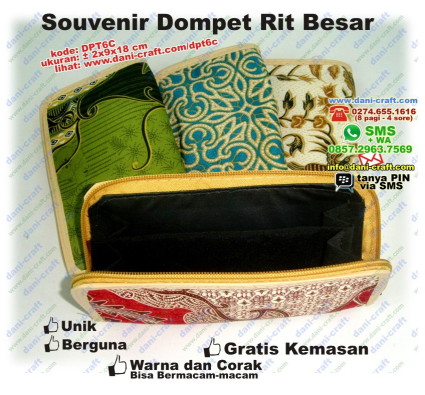 souvenir dompet resleting batik besar